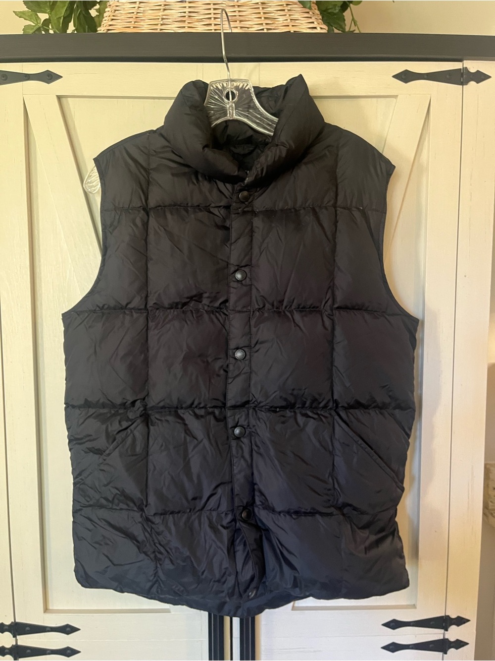 Lands End Men's Black Quilted Puffer Vest - Lightweight Insulated Layer S